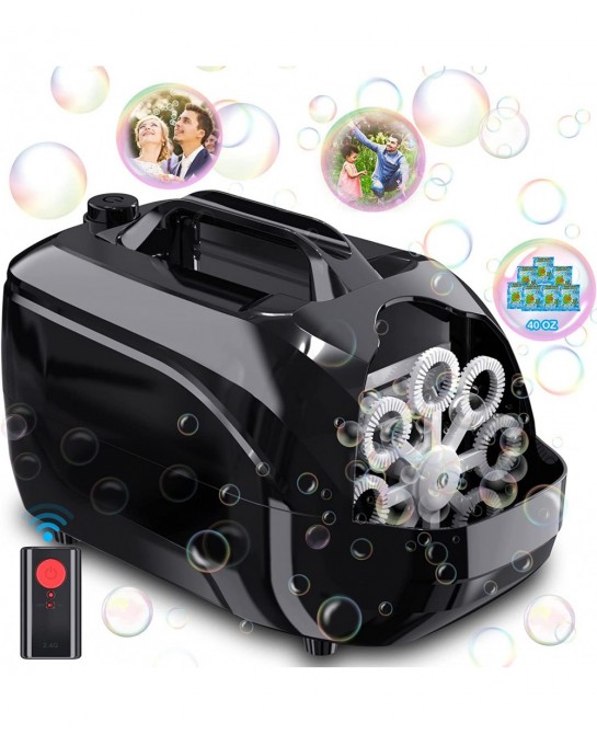 Bubble Machine Automatic Bubble Blower Bubble Machine for Kids Toddlers Portable Bubble Maker with Remote 5000+ Bubbles/Min B...