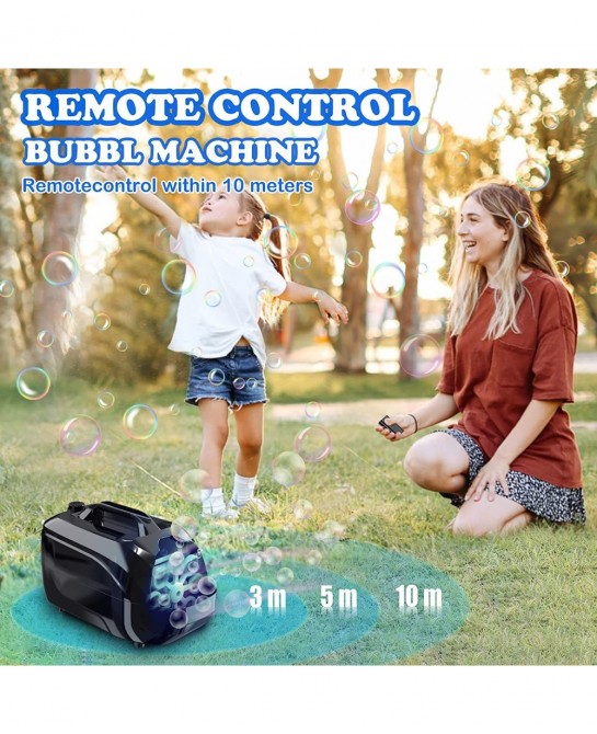 Bubble Machine Automatic Bubble Blower Bubble Machine for Kids Toddlers Portable Bubble Maker with Remote 5000+ Bubbles/Min B...