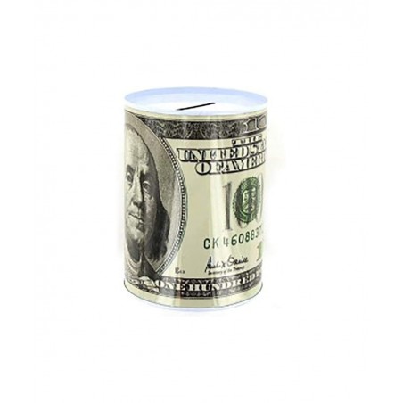 100 Dollar Bill Small Metal Tin Money Piggy Bank Money Jar Replica of Benjamin Franklin Coin Bank $100 Bill Coin Saving Curre...