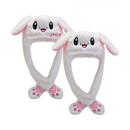 2PCS Cute Bunny Hat with Moving Ears Funny Rabbit Hat Soft Jumping Animal Hat for Women Kids Party Christmas Gift $34.00 Kids...