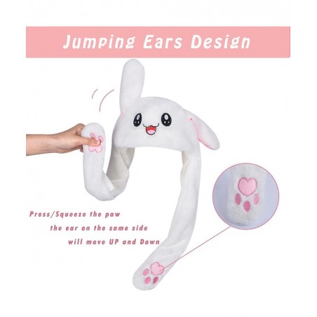 2PCS Cute Bunny Hat with Moving Ears Funny Rabbit Hat Soft Jumping Animal Hat for Women Kids Party Christmas Gift $34.00 Kids...