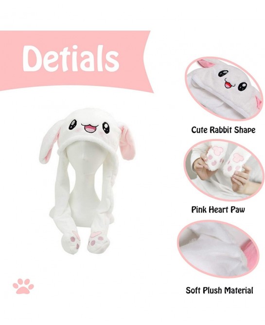 2PCS Cute Bunny Hat with Moving Ears Funny Rabbit Hat Soft Jumping Animal Hat for Women Kids Party Christmas Gift $34.00 Kids...