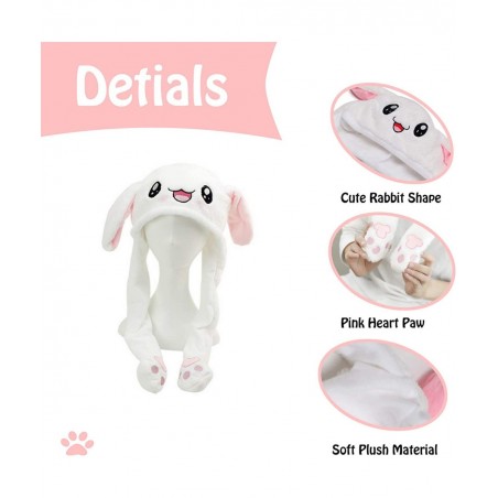 2PCS Cute Bunny Hat with Moving Ears Funny Rabbit Hat Soft Jumping Animal Hat for Women Kids Party Christmas Gift $34.00 Kids...