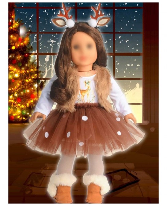 18 Inches Doll Clothes Christmas Deer Costume Tutu Dress fits 18 Inch Doll $29.40 Doll Accessories