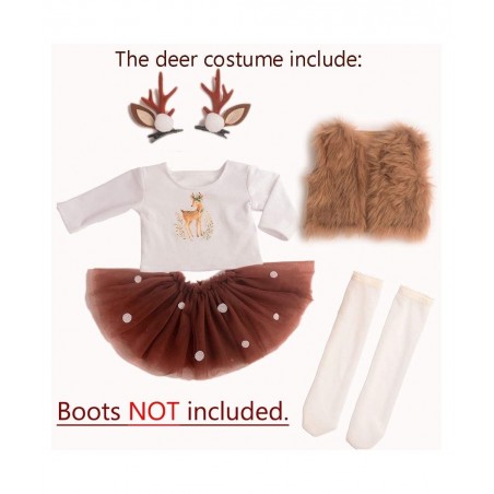 18 Inches Doll Clothes Christmas Deer Costume Tutu Dress fits 18 Inch Doll $29.40 Doll Accessories