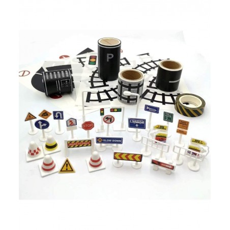 Play Road Tape for Toy Cars & Trains Black Tape 3 Rolls Road Tape 197 inch by 1.9 inch Packing Traffic Signs Tape Stick to Fl...
