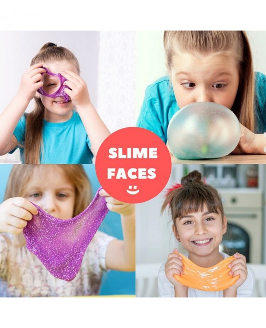 Slime Kit for Girls Boys 6 Different Scented Non Sticky Premade Slimes in 28 oz Container with Fruit Charms Butter Glitter Cl...