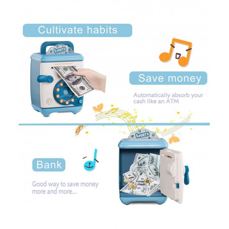 Electronic Piggy Bank Cash Coin ATM Money Password Box - Best Gifts for Girls/Boys/Kids (Blue) $34.01 Kids' Money Banks