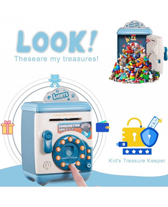 Electronic Piggy Bank Cash Coin ATM Money Password Box - Best Gifts for Girls/Boys/Kids (Blue) $34.01 Kids' Money Banks
