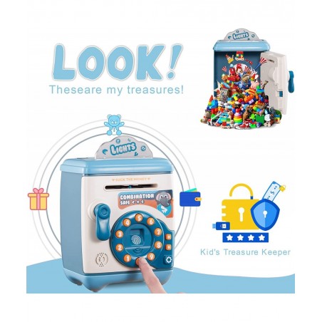 Electronic Piggy Bank Cash Coin ATM Money Password Box - Best Gifts for Girls/Boys/Kids (Blue) $34.01 Kids' Money Banks