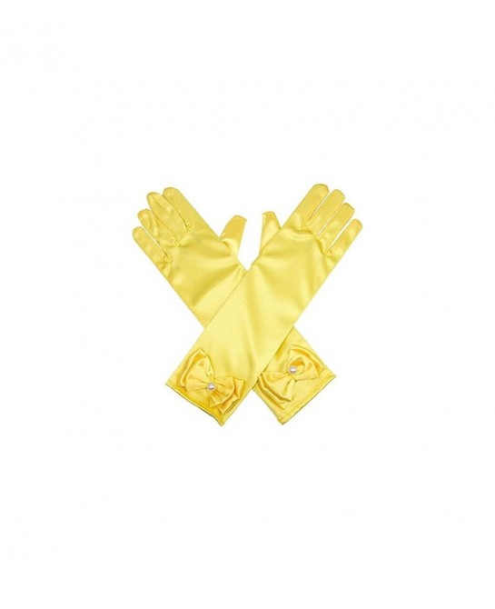Princess Dress Up Costume Accessories Elsa Set For Princess Cosplay Gloves Tiara Wand and Fancy Long Cape(6 Pieces) (yellow) ...