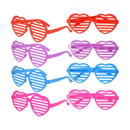 32 Packs Valentines Day Shade Glasses with Gift Cards Heart Shaped Shutter Glasses Heart Glasses Valentines Day Accessories f...