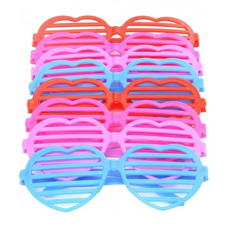 32 Packs Valentines Day Shade Glasses with Gift Cards Heart Shaped Shutter Glasses Heart Glasses Valentines Day Accessories f...