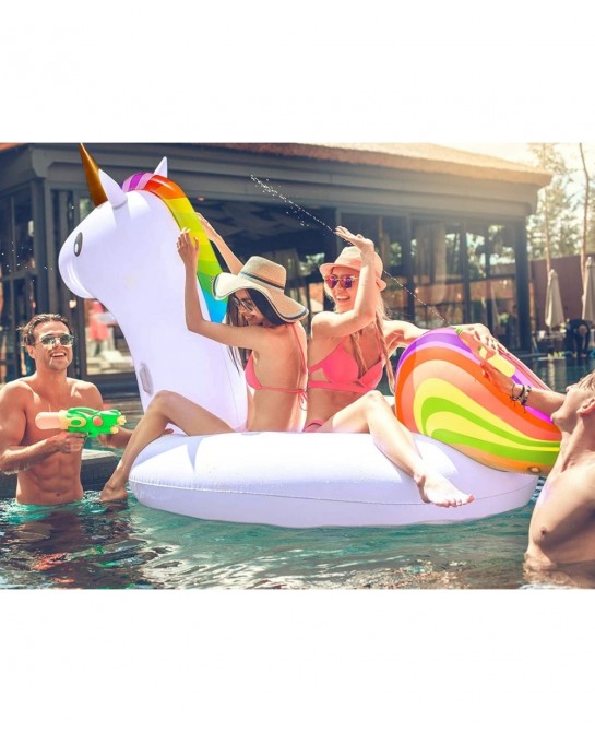 Huge Unicorn Inflatable Pool Float Pool Floatie Summer Beach Float Swimming Pool Party Toys Lounge Raft Ride-on Water Pool To...