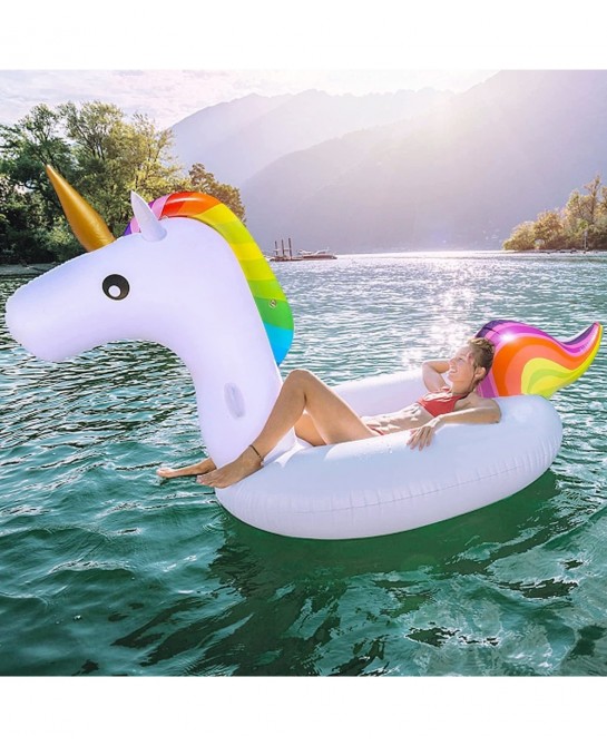 Huge Unicorn Inflatable Pool Float Pool Floatie Summer Beach Float Swimming Pool Party Toys Lounge Raft Ride-on Water Pool To...
