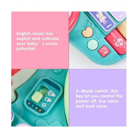 Baby Musical Toys Drum Set for Toddlers 1-3 Year Old Kids Musical Instruments Toy with Microphone Lights Piano Keyboard Early...