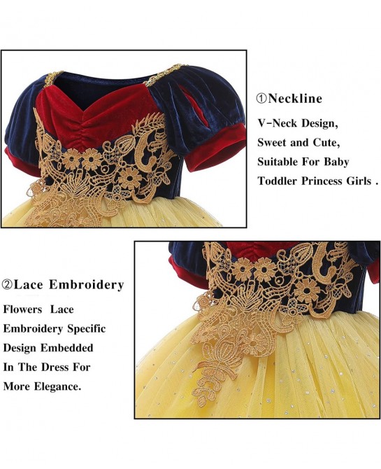 Toddler Girls Princess Dress Halloween Cosplay Dress Up Costume with Accessories $42.49 Kids' Costumes