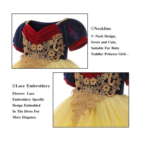 Toddler Girls Princess Dress Halloween Cosplay Dress Up Costume with Accessories $42.49 Kids' Costumes