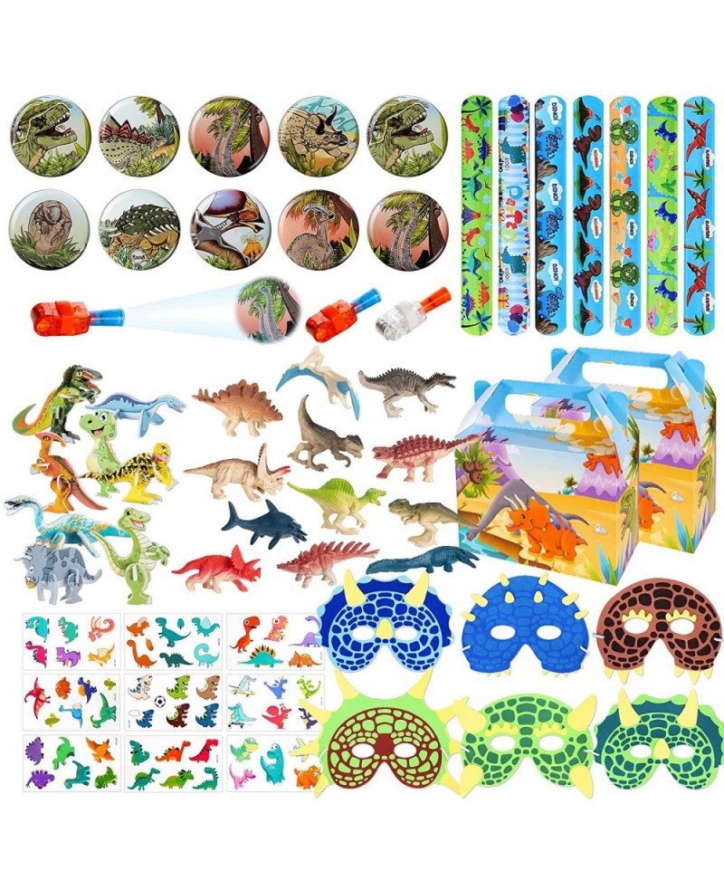 85 Dinosaur Birthday Party Favors Dino goodie Bags Stuffers for Dinosaur Birthday Party Supplies include 10 Gift Boxes 10 Puz...