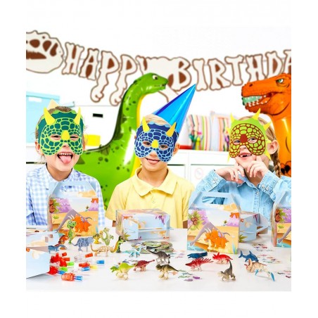 85 Dinosaur Birthday Party Favors Dino goodie Bags Stuffers for Dinosaur Birthday Party Supplies include 10 Gift Boxes 10 Puz...