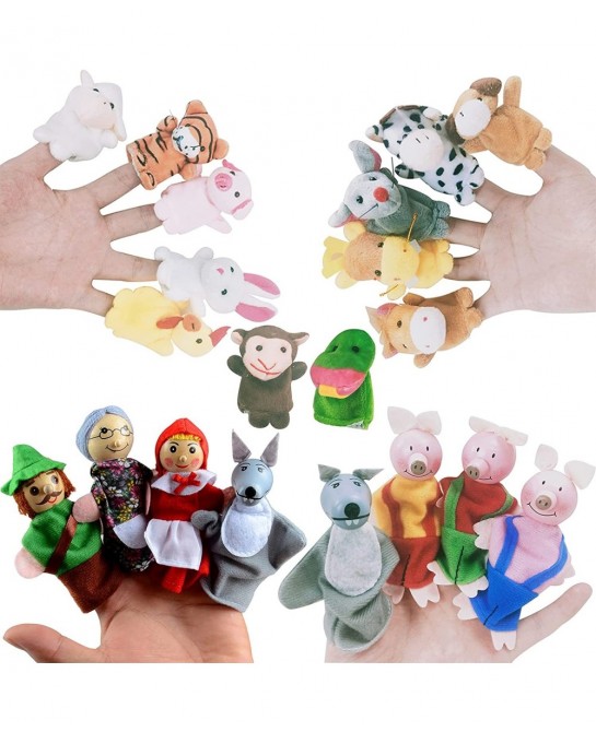 20PCS Finger Puppets - Finger Puppets for Toddlers 1-3 with Storytelling and Playtime Fairy Tales with Mini Stuffed Animals P...