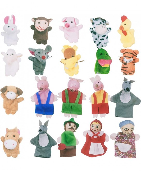 20PCS Finger Puppets - Finger Puppets for Toddlers 1-3 with Storytelling and Playtime Fairy Tales with Mini Stuffed Animals P...