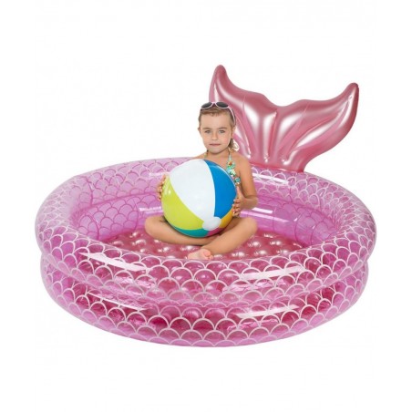 Inflatable Backyard Kiddie Pools Mermaid Garden Round Swimming Pool for Kids Kiddie Paddling Pool Indoor&Outdoor Toddler Wate...