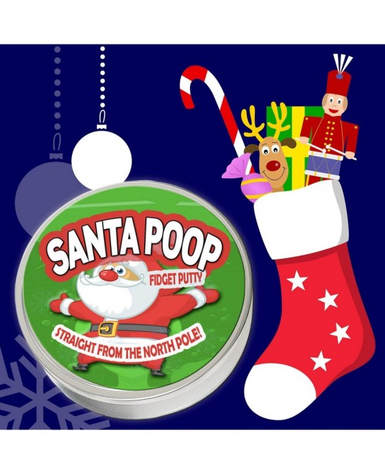 Santa Poop Fidget Putty - Christmas Stress Relief Therapy Toy for Kids Teens and Adults Red Metal Tin $22.36 Slime & Putty Toys