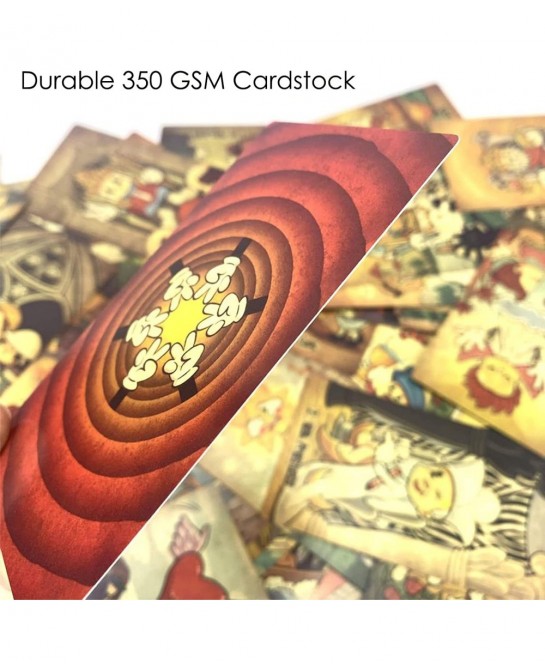 Old School Tarot Deck 80 Pcs Vintage Cartoon Tarot Cards with Guidebook for Beginners Cuphead Style Standard Tarot Size: 4.75...