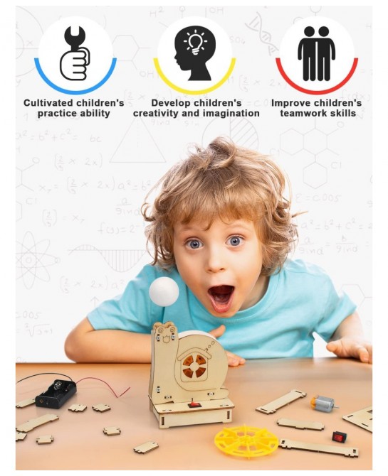 5 Set STEM Kits Building Kits for Kids Ages 8-12 Assembly Wooden 3D Puzzles Toys DIY Educational Science Experiment STEM Proj...