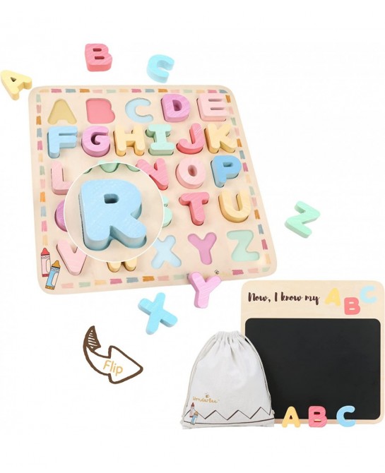 Alphabet Wooden Chunky Puzzle Upper Case $34.69 Pegged Puzzles