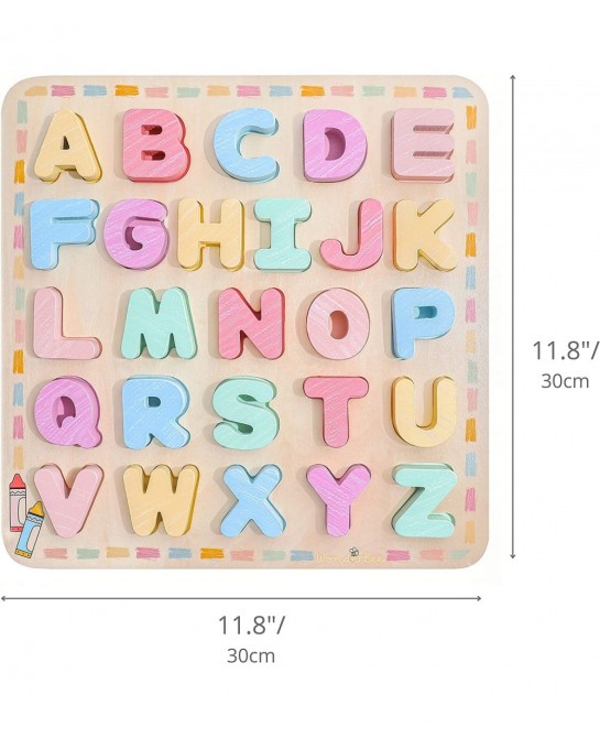 Alphabet Wooden Chunky Puzzle Upper Case $34.69 Pegged Puzzles