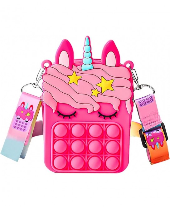 Fidget Toys Push Pop Bubble Tie-dye Silicone Pop Fidget Bag Toy Cute Portable Wallet Backpack Suitable for School Use Relief ...