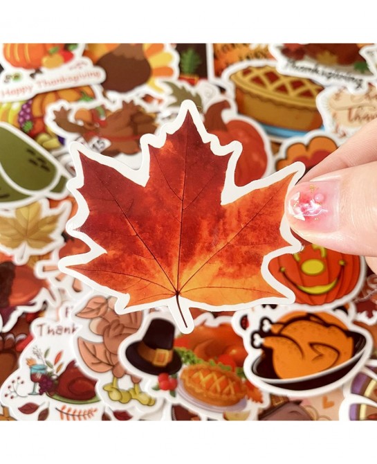 Thanksgiving Stickers 200 Pcs Cute Thanksgiving Vinyl Stickers for Water Bottles Envelopes Scrapbooking Crafts Funny Fall Hoi...