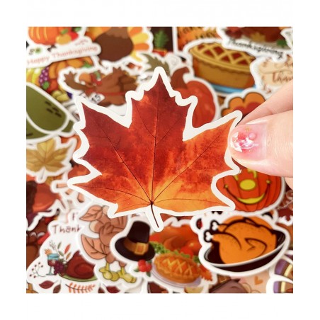 Thanksgiving Stickers 200 Pcs Cute Thanksgiving Vinyl Stickers for Water Bottles Envelopes Scrapbooking Crafts Funny Fall Hoi...