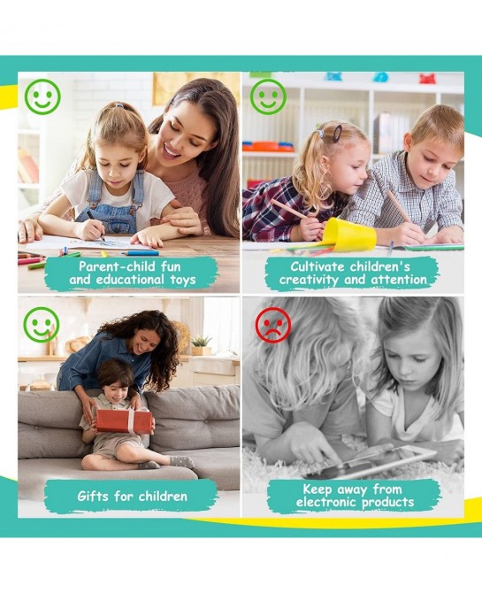 Pre Drawn Canvas for Painting for Kids 5 x 7” Printed Canvas to Paint Canvas Set Pack of 39 - 3 Stretched Canvas 24 Acrylic P...
