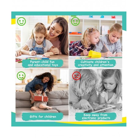 Pre Drawn Canvas for Painting for Kids 5 x 7” Printed Canvas to Paint Canvas Set Pack of 39 - 3 Stretched Canvas 24 Acrylic P...