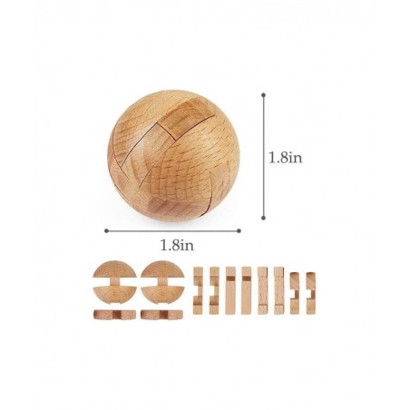 Brain Teaser Puzzle 20Pcs Unlock Interlock Game IQ Test Wooden Toy 3D Unlock Interlock Puzzle Magic Ball Brain Teaser Toy Puz...