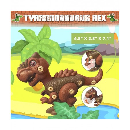 Take Apart Dinosaur Toys - Building Set of Tyrannosaurus Triceratops Velociraptor Pieces for Construction - 3 Toy Screwdriver...