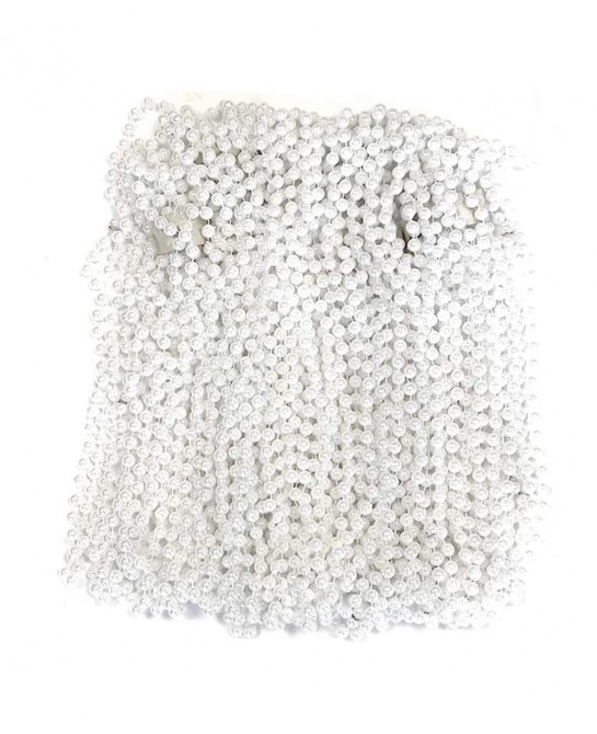 White Pearl Mardi Gras Beads 33 inch 7mm 6 Dozen 72 Necklaces $41.40 Kids' Dress-Up Accessories