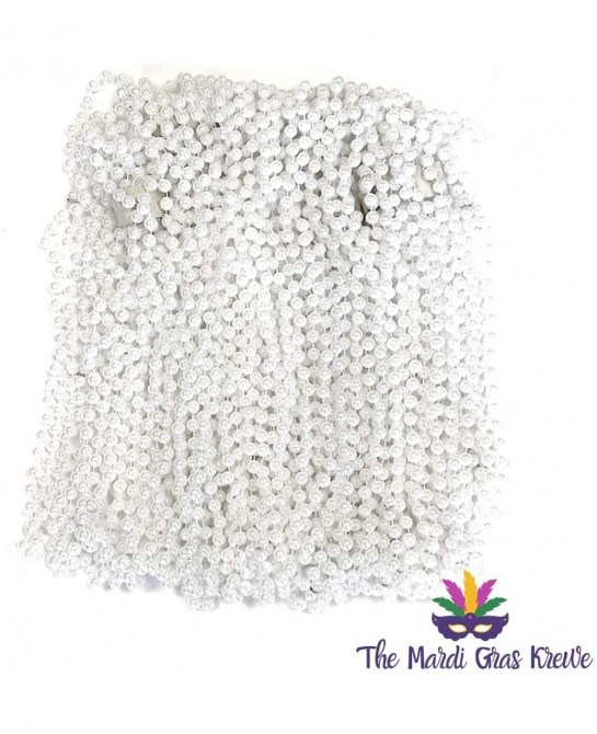 White Pearl Mardi Gras Beads 33 inch 7mm 6 Dozen 72 Necklaces $41.40 Kids' Dress-Up Accessories