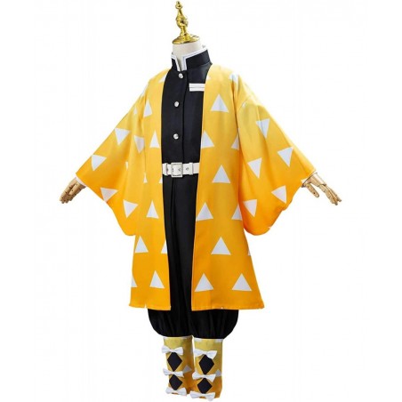 Kids Agatsuma Zenitsu Cape Cloak Outfits Cosplay Costume Halloween Kimono Robe Coat Anime Suits Uniform $65.12 Kids' Costumes