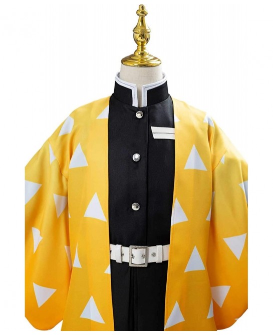 Kids Agatsuma Zenitsu Cape Cloak Outfits Cosplay Costume Halloween Kimono Robe Coat Anime Suits Uniform $65.12 Kids' Costumes