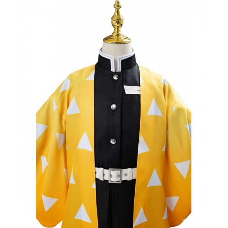 Kids Agatsuma Zenitsu Cape Cloak Outfits Cosplay Costume Halloween Kimono Robe Coat Anime Suits Uniform $65.12 Kids' Costumes
