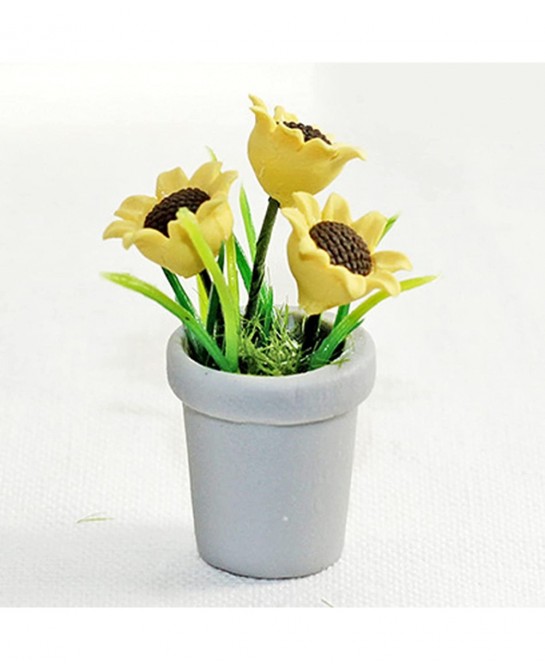 Miniature Sunflower 1/12 Scale Miniature Dollhouse Accessories Decor Resin Doll House Mini Sunflower Imagination Cultivation ...
