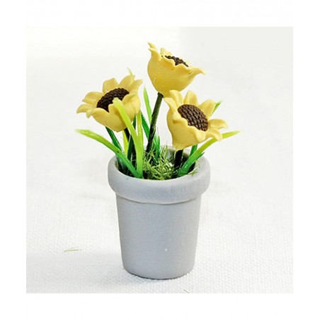 Miniature Sunflower 1/12 Scale Miniature Dollhouse Accessories Decor Resin Doll House Mini Sunflower Imagination Cultivation ...