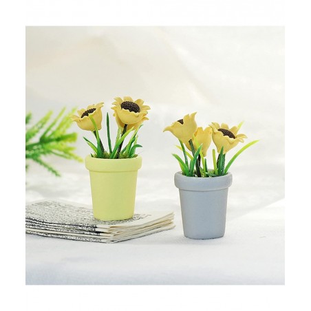 Miniature Sunflower 1/12 Scale Miniature Dollhouse Accessories Decor Resin Doll House Mini Sunflower Imagination Cultivation ...
