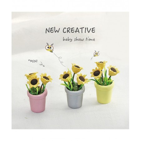 Miniature Sunflower 1/12 Scale Miniature Dollhouse Accessories Decor Resin Doll House Mini Sunflower Imagination Cultivation ...