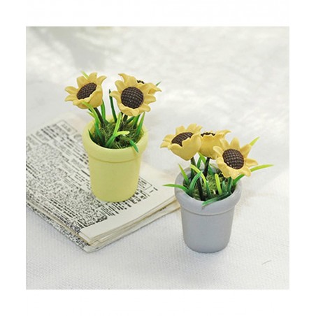 Miniature Sunflower 1/12 Scale Miniature Dollhouse Accessories Decor Resin Doll House Mini Sunflower Imagination Cultivation ...
