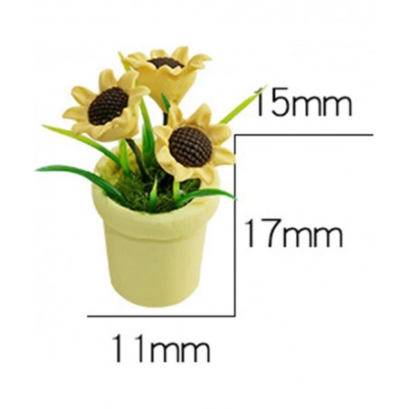 Miniature Sunflower 1/12 Scale Miniature Dollhouse Accessories Decor Resin Doll House Mini Sunflower Imagination Cultivation ...